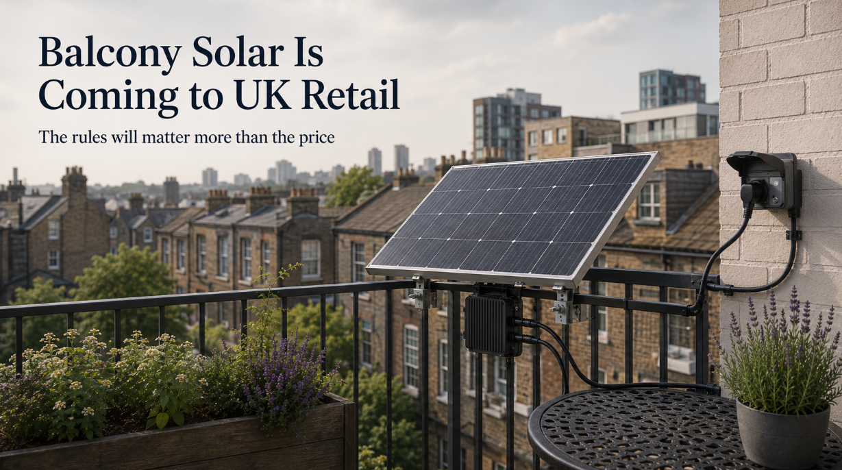 Balcony Solar Is Heading to UK Retail. Compliance, Not Price, Will Decide Whether It Works